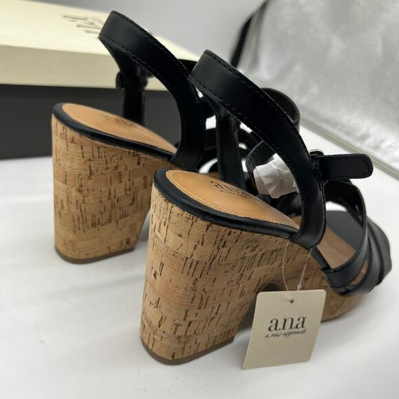 a.n.a Womens Billie Heeled Sandals Black Color Size 11M - Picture 11 of 13